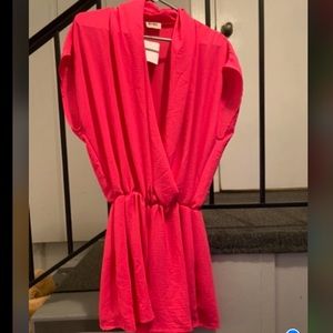 Hot pink romper. Size Large